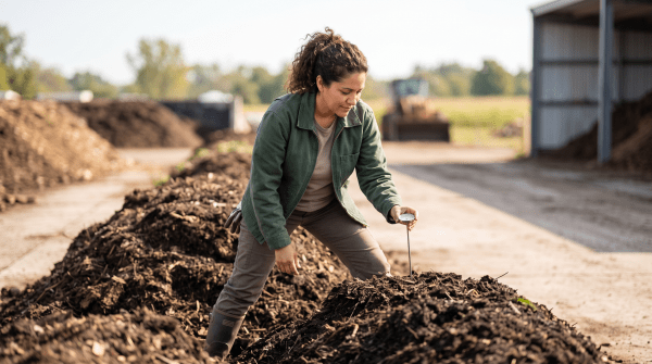 Commercial composting owner working on their new business idea