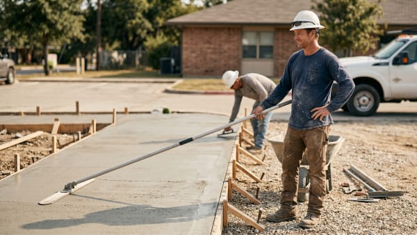 Commercial concrete contractor evaluating a concrete job site