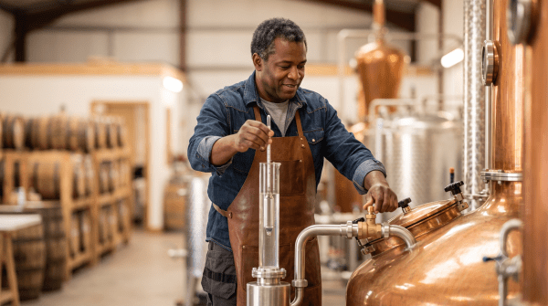 Craft spirits distillery owner distilling craft spirits