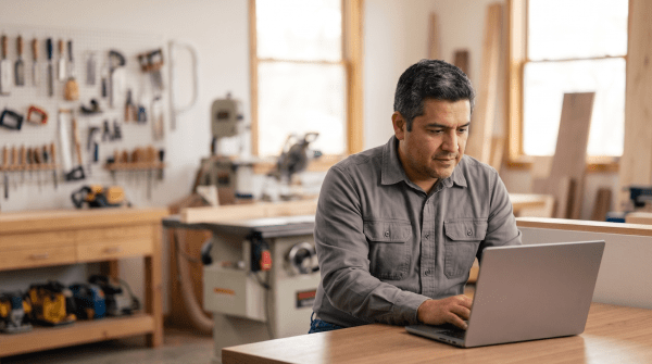 Custom woodworking and craft business owner creating an LLC for an artisan woodworking business