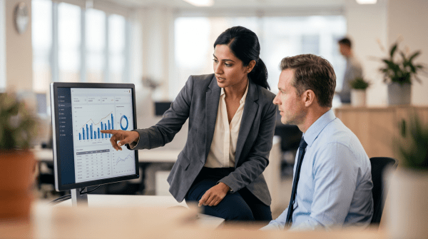 Data analytics consulting owner working on their business