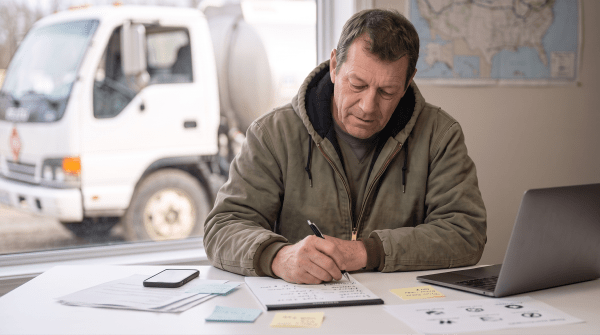 Diesel fuel delivery owner brainstorming business name ideas