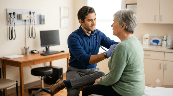 Direct primary care owner treating a patient