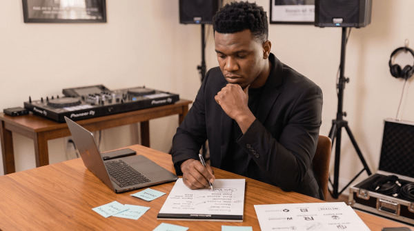 DJ business owner brainstorming business name ideas