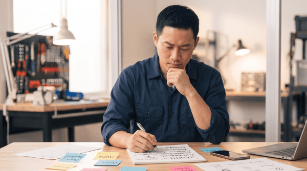 Drone repair owner brainstorming business name ideas