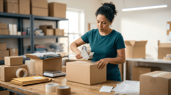eBay reselling business owner valuing items to sell online