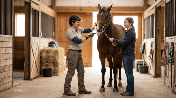 Equine dentistry owner working on their new business