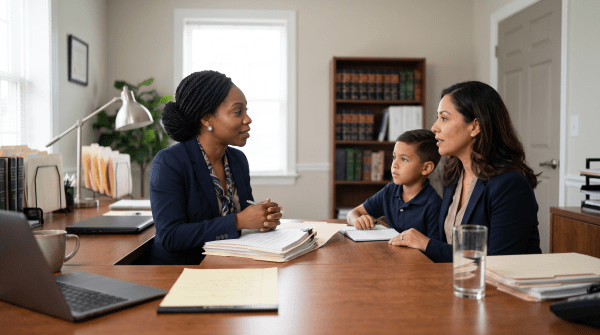 Family law practice owner working on their new business idea