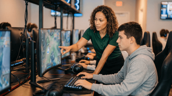 Video gaming business owner managing a gaming lounge or retail game store