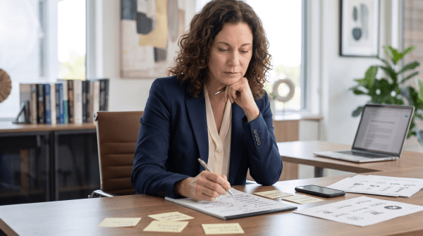 Fractional CMO service owner brainstorming business name ideas