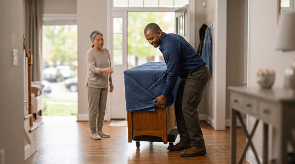 Furniture delivery owner working on their new business idea