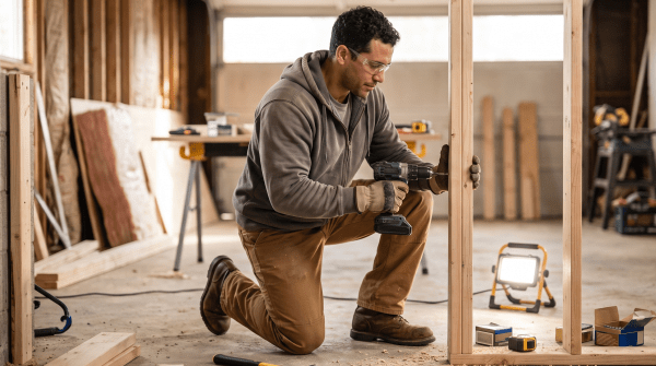 Garage conversion business owner converting a garage