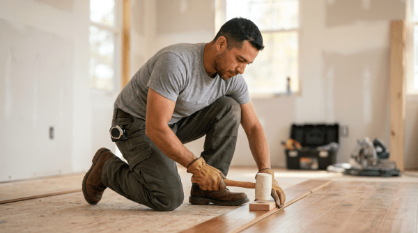 House flipping business owner making progress on interior home upgrades