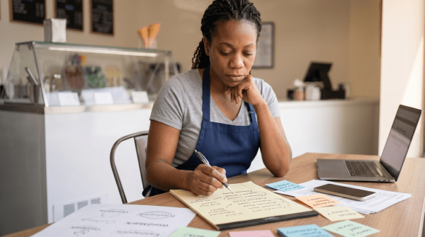 Ice cream shop owner creating LLC business name ideas