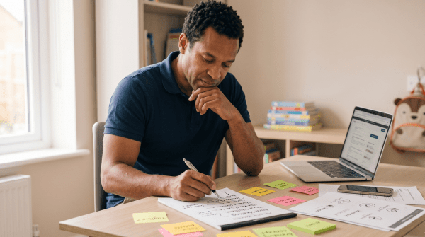 In-home babysitter brainstorming business name ideas for a childcare LLC