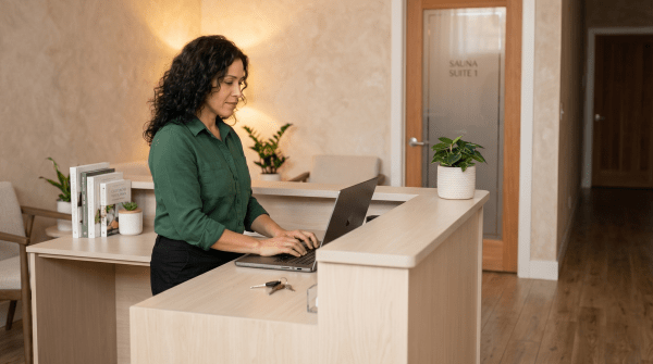 Infrared sauna business owner forming their LLC