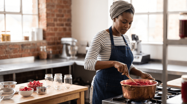 Jam and preserves business owner making jam and preserves
