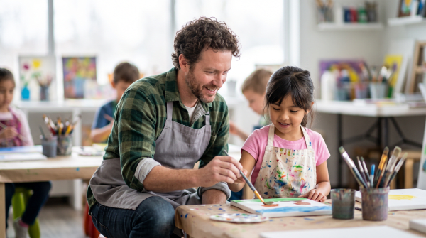 Kids art studio owner starting a business.