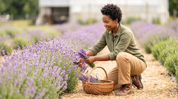 Lavender farm owner working on their new business idea