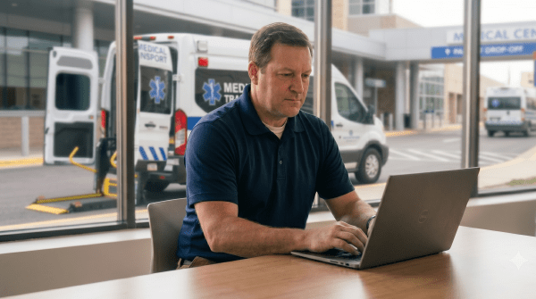 Medical transport business owner creating an LLC for a non-emergency medical transportation service