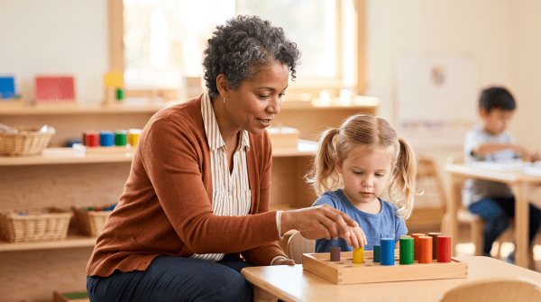 Montessori school owner running a Montessori school