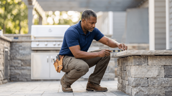 Outdoor kitchen design owner starting a business.