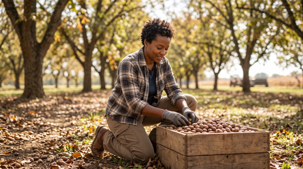 Pecan farm owner working on their new business idea