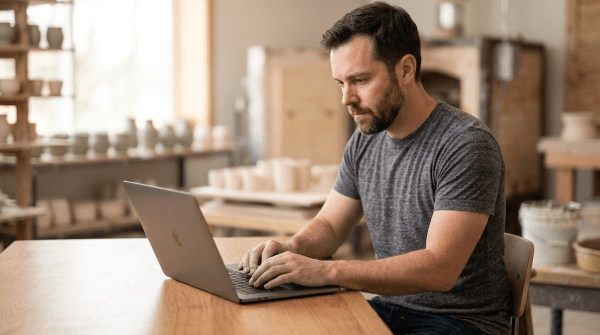 Pottery studio owner creating an LLC for a handmade ceramics and pottery business