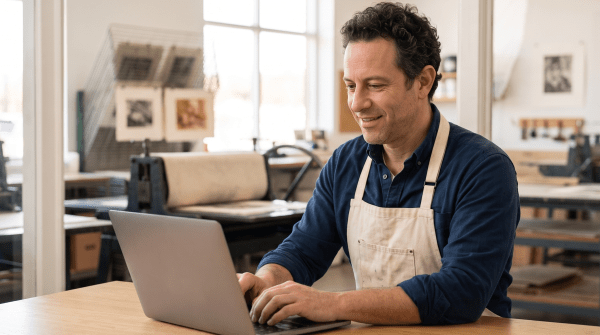 Printmaking studio owner forming their LLC
