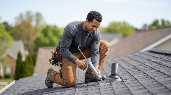 Roof leak repair owner working on their new business idea