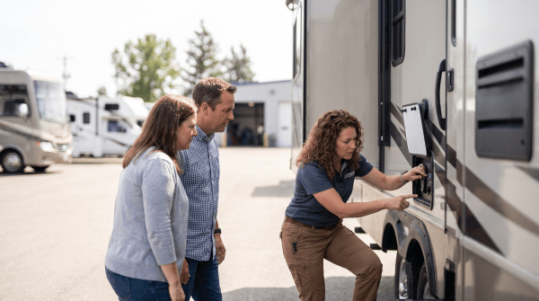 RV sales and rentals business owner working on their business
