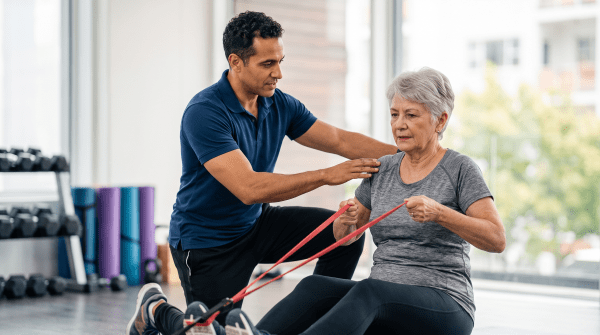 Senior fitness training owner working on their new business idea