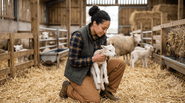 Sheep farm owner working on their new business idea
