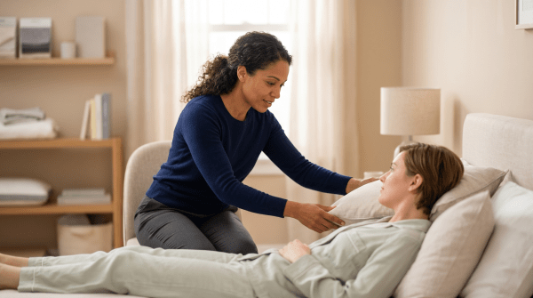 Sleep coaching business owner coaching a client on sleep