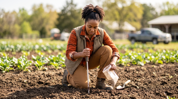Soil testing owner working on their new business idea