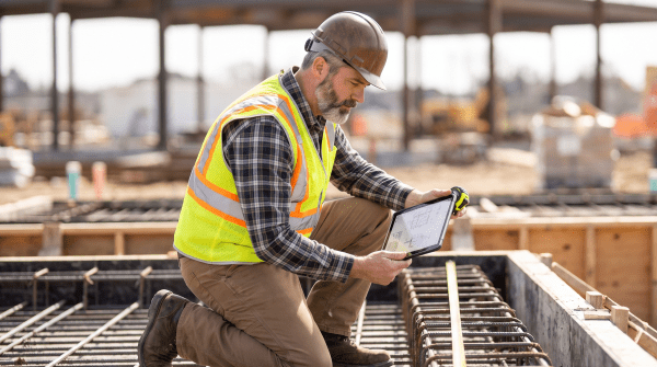Structural engineering business owner working on a structural engineering plan