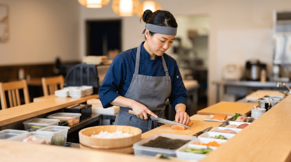 Sushi restaurant owner starting a business.