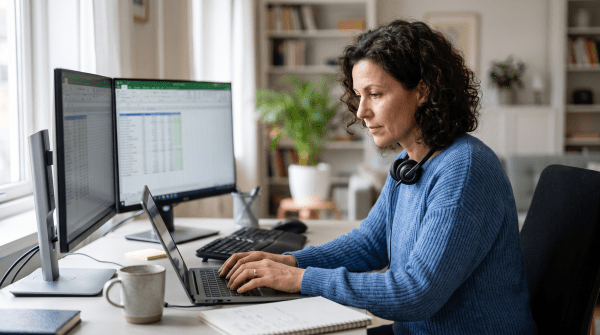 Virtual assistant agency owner working on their business