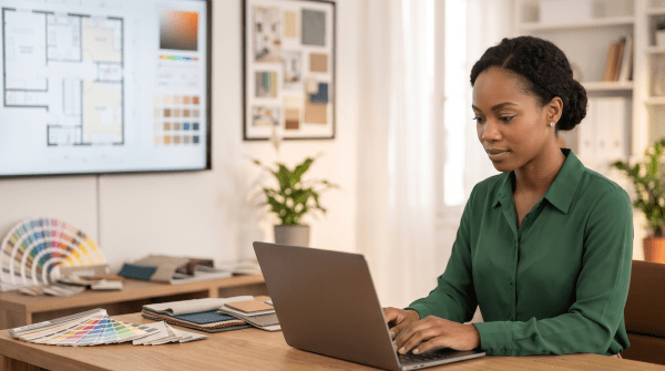 Virtual interior design business owner forming their LLC
