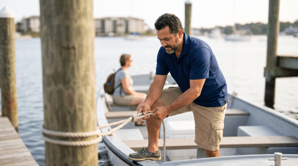 Water taxi service owner working on their new business idea