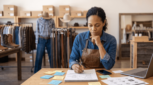 Western wear store owner brainstorming business name ideas