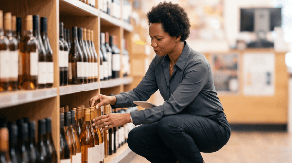 Wine and spirits shop owner running a wine and spirits shop