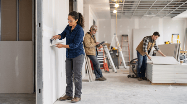 Tenant improvement business owner renovating a commercial space