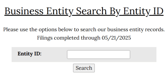 Alabama entity ID search home
