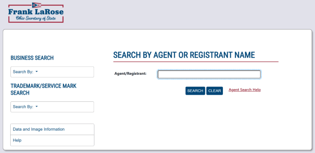 Ohio registered agent search home