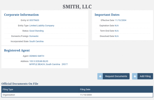 SC business name search results 2