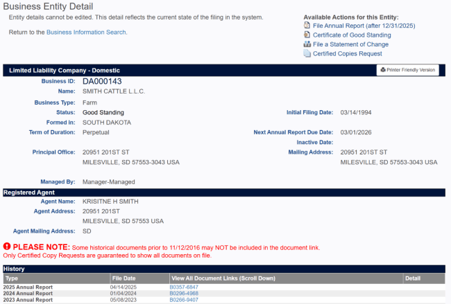 SD business name search results 2