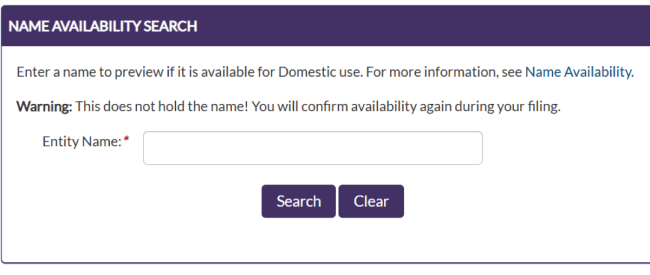 Utah name availability search home