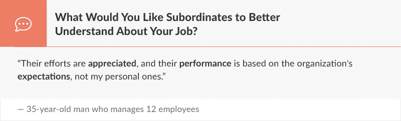 What Would You Like Subordinates to Better Understand About Your Job?