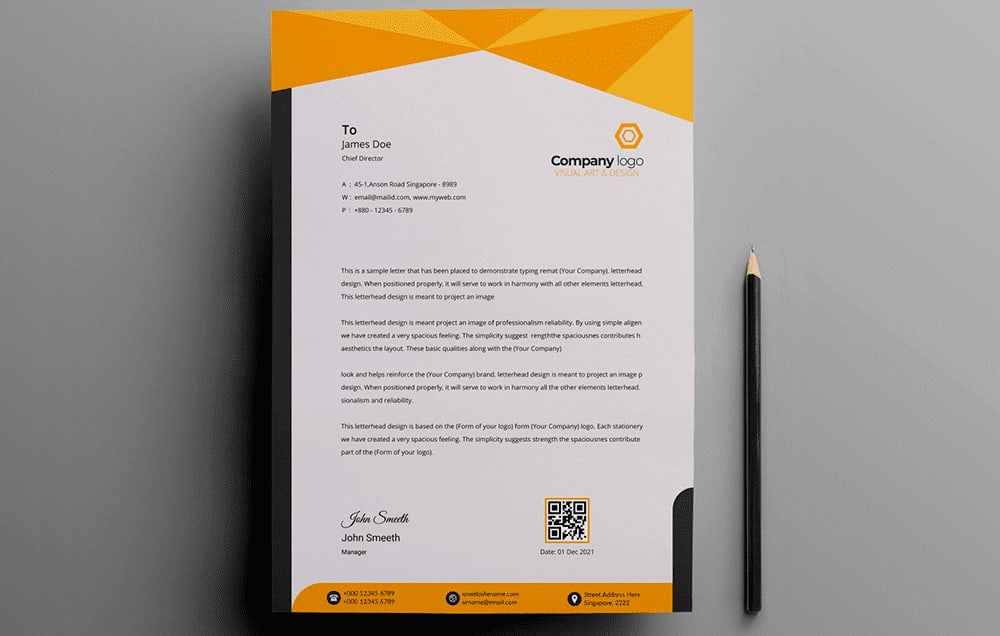 how to write a business letter on letterhead